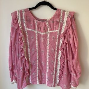 Loveshackfancy pink blouse size S